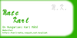 mate karl business card